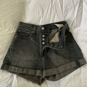 Levi’s black denim shorts